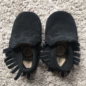 Suede Black Toddler Moccasin